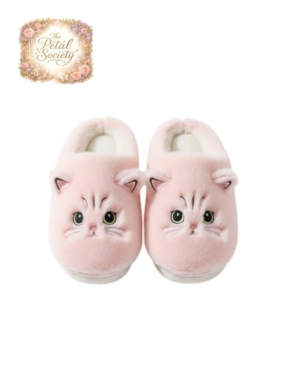Plush Cat Slippers Soft Fuzzy Faux Fur Non-Slip Warm House Shoes